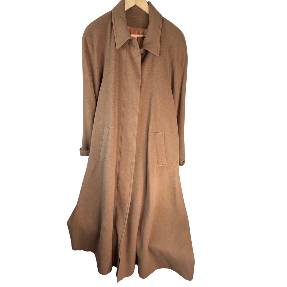 Vintage Fleurette Nordstrom Camel Wool Long Coat ILGWU USA Made Tan